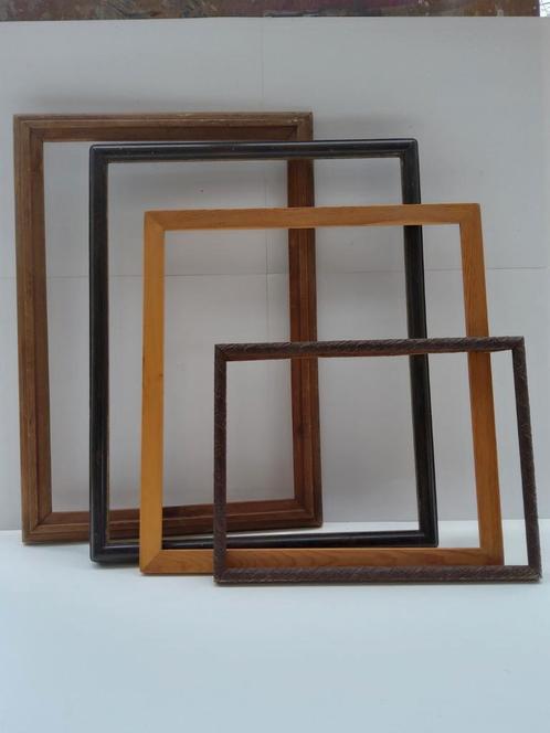 4 houten vintagelijsten, Hobby en Vrije tijd, Schilderen, Zo goed als nieuw, Ophalen