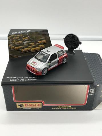 1:43 Eagle UH Renault Clio Sport V6 24V Clio Trophy #38 silv, Enlèvement ou Envoi, Comme neuf, Voiture, Universal Hobbies
