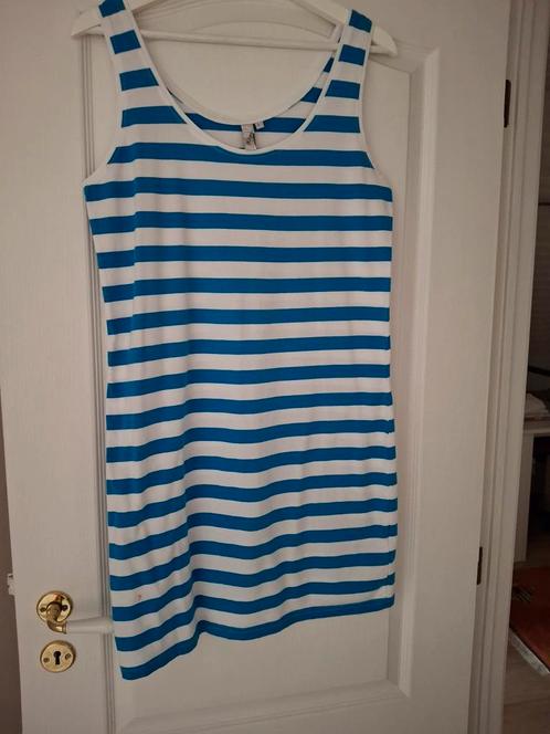 Strandkleedje blauw / wit maat L, Kleding | Dames, Jurken, Zo goed als nieuw, Maat 42/44 (L), Blauw, Ophalen