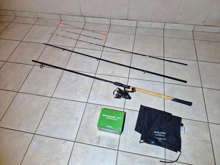 Feeder Matrix Aquos Ultra-D 4.2m /14ft 150g + Shimano 4000FB, Watersport en Boten, Hengelsport | Witvissen, Zo goed als nieuw