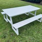 Table de pique-nique en aluminium blanc, Jardin & Terrasse, Tables de pique-nique, Comme neuf, Rectangulaire, Enlèvement, Aluminium