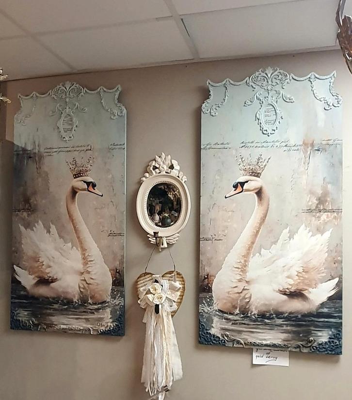 Set van twee brocante wandpanelen, Huis en Inrichting, Woonaccessoires | Wanddecoraties, Ophalen