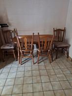 Houten tafel uittrekbaar met 4 stoelen, Ophalen