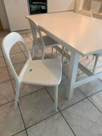 Keukentafel (90x150 - uitschuifbaar tot 205) met 4 stoelen, Huis en Inrichting, Ophalen, Gebruikt, 50 tot 100 cm, Vijf personen of meer