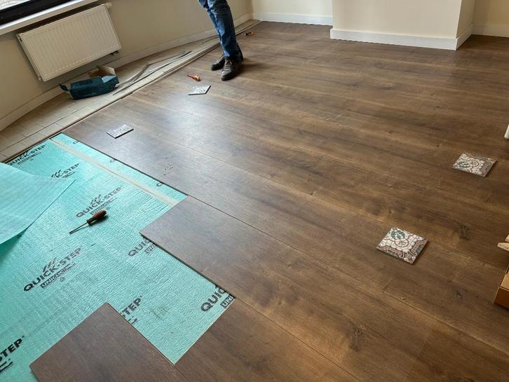 Quickstep parket laminaat brede planken 10m, Doe-het-zelf en Bouw, Vloerdelen en Plavuizen, Gebruikt, Laminaat, Kunststof, 50 tot 150 cm