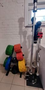 Opbergrek voor olympische halterschijven, Ophalen, Zo goed als nieuw, Halterschijven