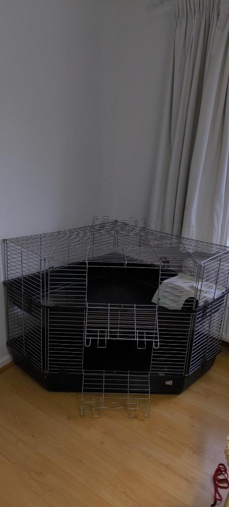 Kooi met twee niveaus, Dieren en Toebehoren, Knaagdieren en Konijnen | Hokken en Kooien, Gebruikt, Kooi, 60 tot 90 cm, 75 tot 110 cm