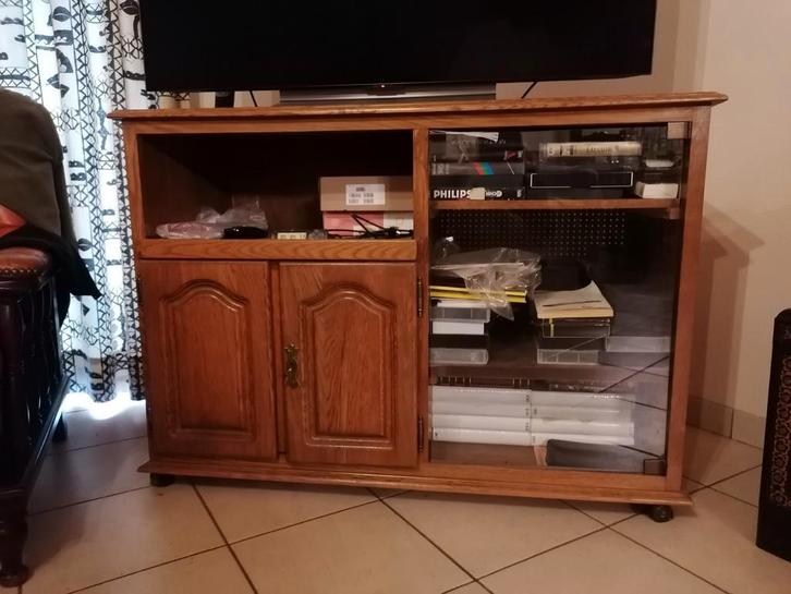Tv kast meubel hout, Huis en Inrichting, Kasten |Televisiemeubels, Gebruikt, Eikenhout, Ophalen