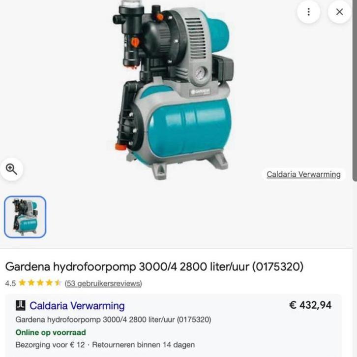 Top gardena hydrofoorgroep voor reegen water of grondwater, Tuin en Terras, Waterpompen, Zo goed als nieuw, Beregeningspomp, Ophalen