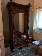 Antiek kast met spiegel, Antiek en Kunst, Ophalen, Rechthoekig, 50 tot 100 cm, 150 tot 200 cm