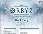 Vends 1 place VIP Tomorrowland Balcony 18/7/2025, Eén persoon