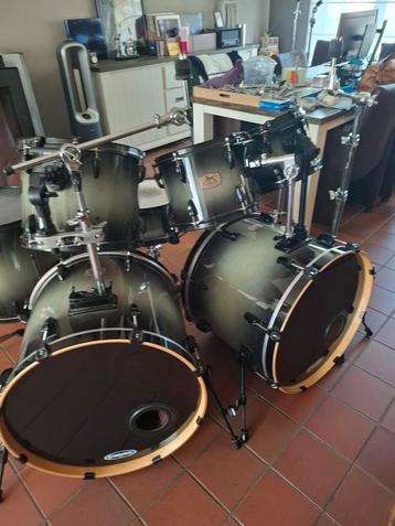 Pearl ELX export 7 delig metal drumstel met hoezen set zgst  beschikbaar voor biedingen