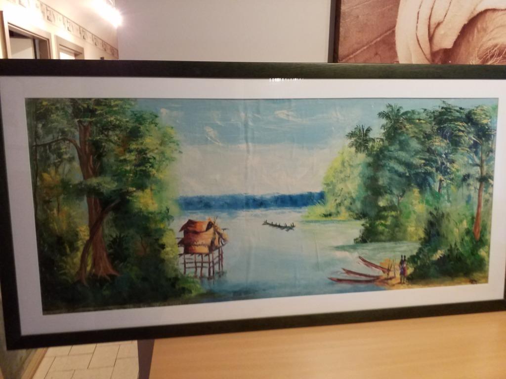 Peinture sur toile paysage, Antiek en Kunst, Kunst | Schilderijen | Klassiek, Ophalen of Verzenden