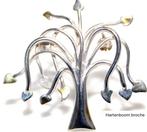 Valentijn : Schitterende Sterling Zilver Hartenboom Broche, Neuf, Enlèvement ou Envoi, Moins de 4 cm, Argent