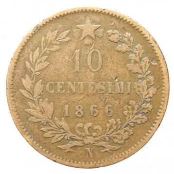 Italië Koning Vittorio Emanuele II(1866)10 centes "N"-Naples beschikbaar voor biedingen