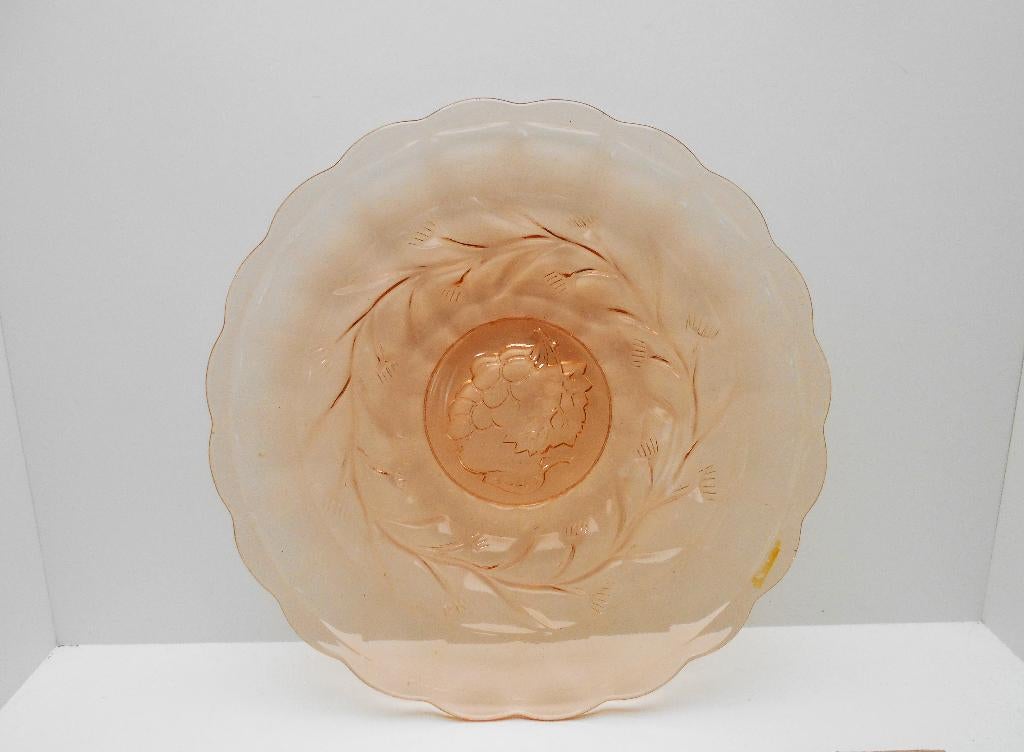 ancienne assiette rose decorative en verre, Enlèvement ou Envoi