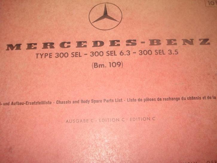 manuels et manuels de pièces d'origine pour Mercedes W109, Autos : Divers, Modes d'emploi & Notices d'utilisation, Enlèvement ou Envoi
