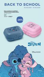 Stitch snackdoosjes (2) Tupperware. Blauw=stitch Roze= angel, Enlèvement ou Envoi