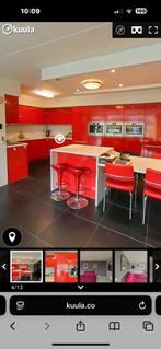 Keuken met eiland, Huis en Inrichting, Keuken | Complete keukens, Ophalen, Gebruikt, Rood, Met kookeiland