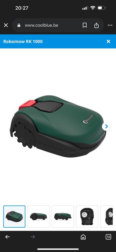 Robot tondeuse Robomow RK1000, Tuin en Terras, Robotmaaiers, Zo goed als nieuw, 20 tot 25 cm, Met regensensor, Bestuurbaar via app