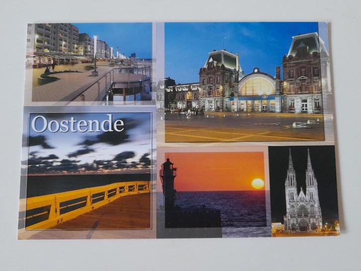 Postkaart - Oostende bij avond / nacht, Verzamelen, Postkaarten | België, Gelopen, West-Vlaanderen, 1980 tot heden, Ophalen of Verzenden