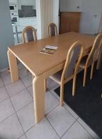 Eiken tafel + 4 bijpassende stoelen + barkast, Huis en Inrichting, Tafels | Eettafels, Ophalen, Gebruikt, Rechthoekig, Eikenhout