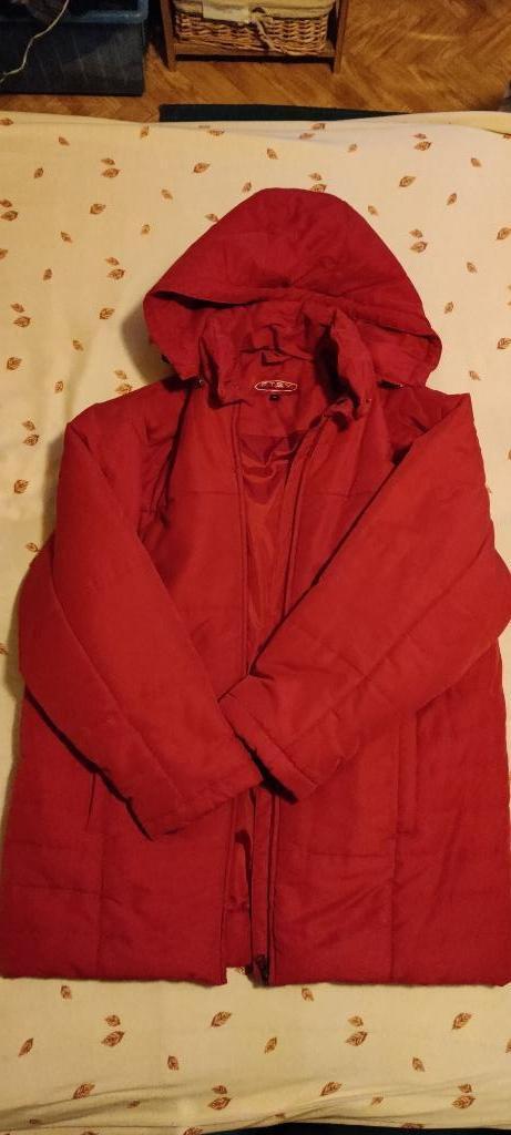 Dames Winterjas XL bordeauxrode met kap, Kleding | Dames, Jassen | Winter, Zo goed als nieuw, Maat 46/48 (XL) of groter, Rood
