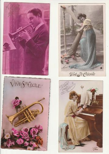 Lot 8 kaarten Vive Ste Cecile muziekinstrumenten voornaam beschikbaar voor biedingen