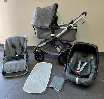Bugaboo Fox Grey Melange 3 in 1 - COMPLEET beschikbaar voor biedingen