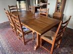 Complete eetkamer (massief eik), Huis en Inrichting, Complete eetkamers, Ophalen, Zo goed als nieuw, Klassiek Frans, 6 tot 8 stoelen