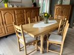 Massief eiken eetplaats, Huis en Inrichting, Complete eetkamers, Ophalen, Gebruikt, 4 tot 6 stoelen