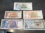 Yougoslavie 5 billets différents, Timbres & Monnaies, Enlèvement ou Envoi, Billets de banque