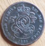 BELGIE : 2 CENTIMES 1836 FR, Postzegels en Munten, Brons, Losse munt, Verzenden