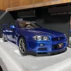 Nissan Skyline R34 Bayside Blue Autoart 1/18 Nieuw, Ophalen of Verzenden, Nieuw, Auto, Autoart