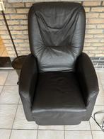 Zwarte relax zetel, Huis en Inrichting, Fauteuils, Ophalen, 75 tot 100 cm, Leer, 75 tot 100 cm