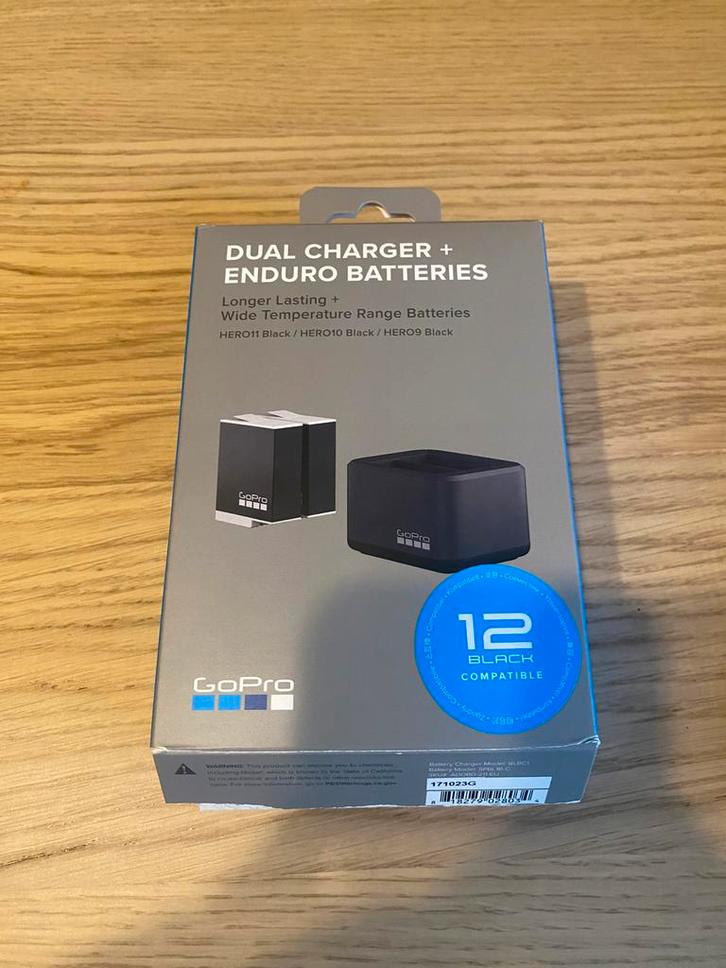 GoPro Dual Charger + 2 Enduro batterijen (nieuw), Audio, Tv en Foto, Actiecamera's, GoPro, Ophalen of Verzenden