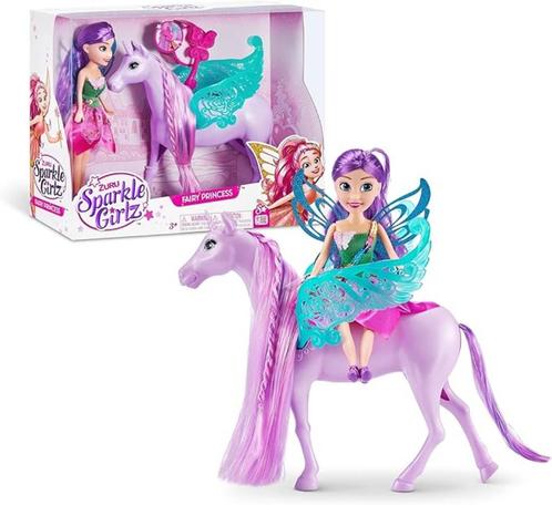 50% korting op prinsessenfeeënpoppenset met eenhoorn, Verzamelen, Poppen, Zo goed als nieuw, Pop, Ophalen of Verzenden