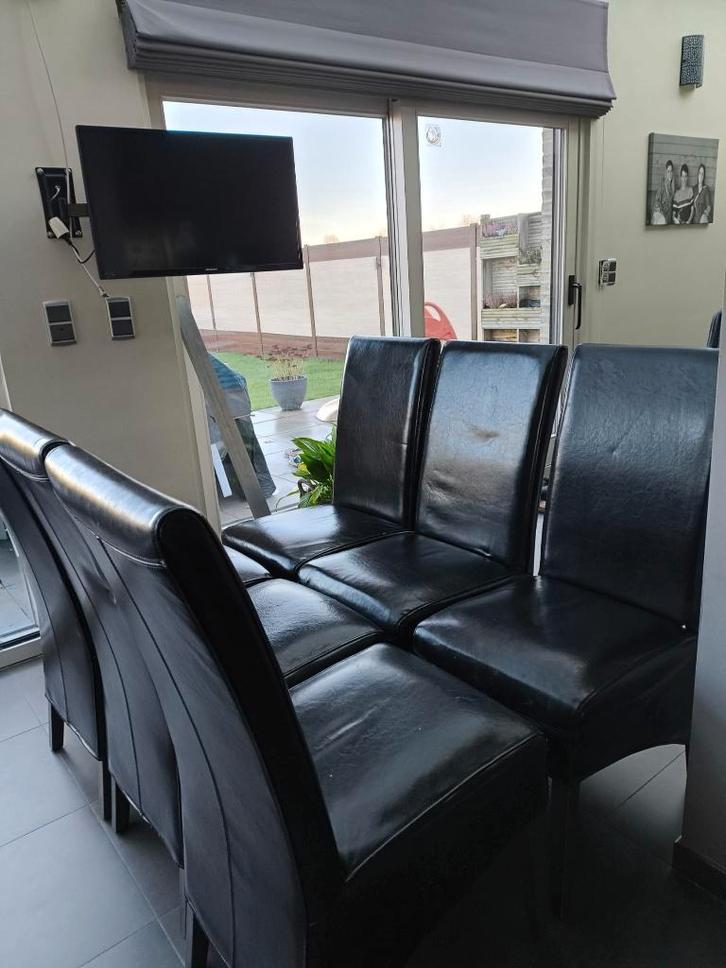 Stoelen, Huis en Inrichting, Stoelen, Gebruikt, Vijf, Zes of meer stoelen, Hout, Bruin, Ophalen