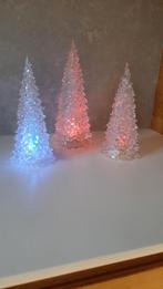 Décoration de Noël : 3 sapins de Noël lumineux avec LED, Enlèvement ou Envoi, Utilisé
