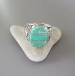 Hopi zilveren ring voor heren met turkooizen en kokopelli, Handtassen en Accessoires, Ringen, Blauw, Heer, Ophalen of Verzenden