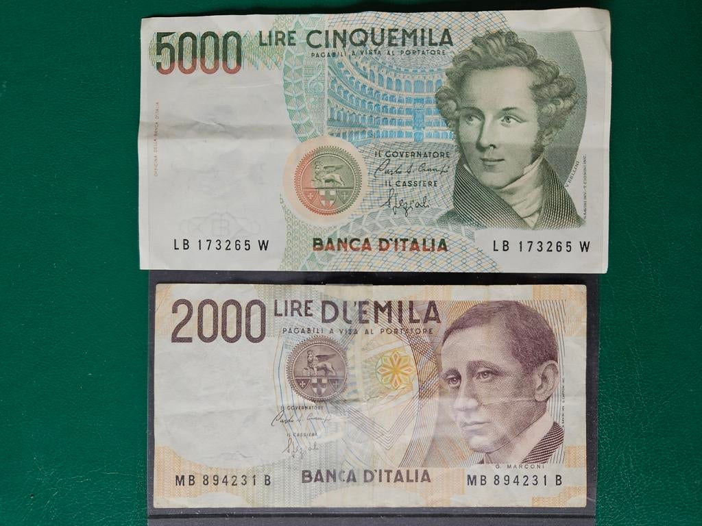 Set italien de 2000, 5000 lires, Enlèvement ou Envoi, Italie, Série