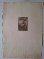 Originele ets van Jean Delvin Ruiter, paard en stier, Ophalen of Verzenden