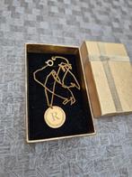 Prachtige stralende vergulde ketting met R letter hangertje, Enlèvement ou Envoi