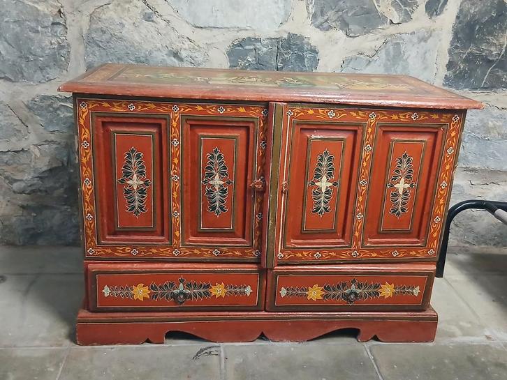 Original petit meuble- coffre  indien, Antiquités & Art, Curiosités & Brocante, Enlèvement