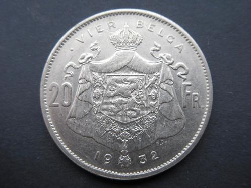 20 Francs (4 Belga) 1932 Belgique (flamande) km#102, Timbres & Monnaies, Monnaies | Belgique, Monnaie en vrac, Autre, Envoi