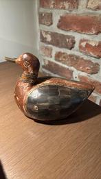 Decoratie houten indische eend ingelegd met been, Antiek en Kunst, Ophalen