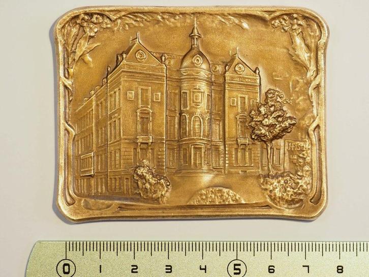 Herdenkingsmedaille van het gemeentehuis van Sint-Joost, Postzegels en Munten, Penningen en Medailles, Overige materialen, Ophalen of Verzenden