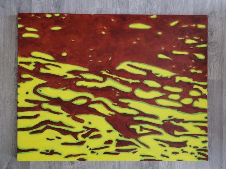abstract - acryl op doek 70x90cm, Antiek en Kunst, Kunst | Schilderijen | Modern, Ophalen