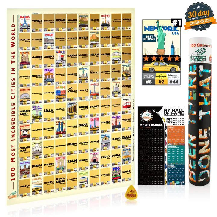 Bucketlist poster 100 steden, Verzamelen, Posters, Nieuw, Ophalen of Verzenden