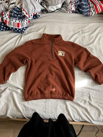 Lichtbruine Half Zip Up van 100% Katoen  beschikbaar voor biedingen
